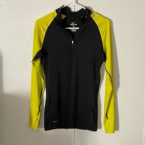 Nike Black and Yellow Half-Zip Top